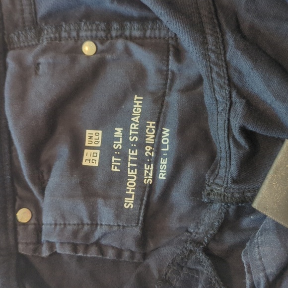 UNIQLO Velvet Pants Womens 29 Midnight Blue INES De La Fressange Slim Straight - Picture 3 of 6